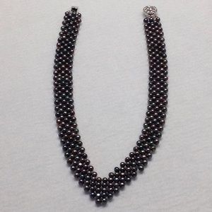 Hand Beaded Chevron Necklace